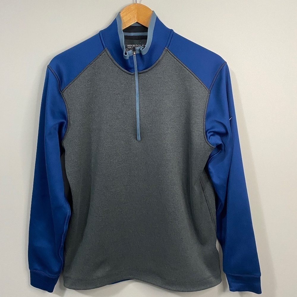 Nike Golf Tour Performance Dri-Fit 1/4 Zip Pullover Jacket Mens Medium Gray Blue
